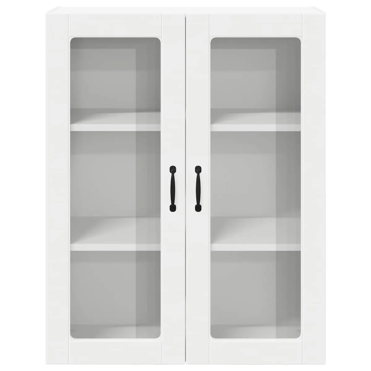Wall Glass Cabinet White Kitchen Storage Unit 80 x 31 x 100 cm Modern Furniture