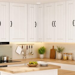 Sturdy White Wooden Wall Corner Cabinet for Kitchen Storage