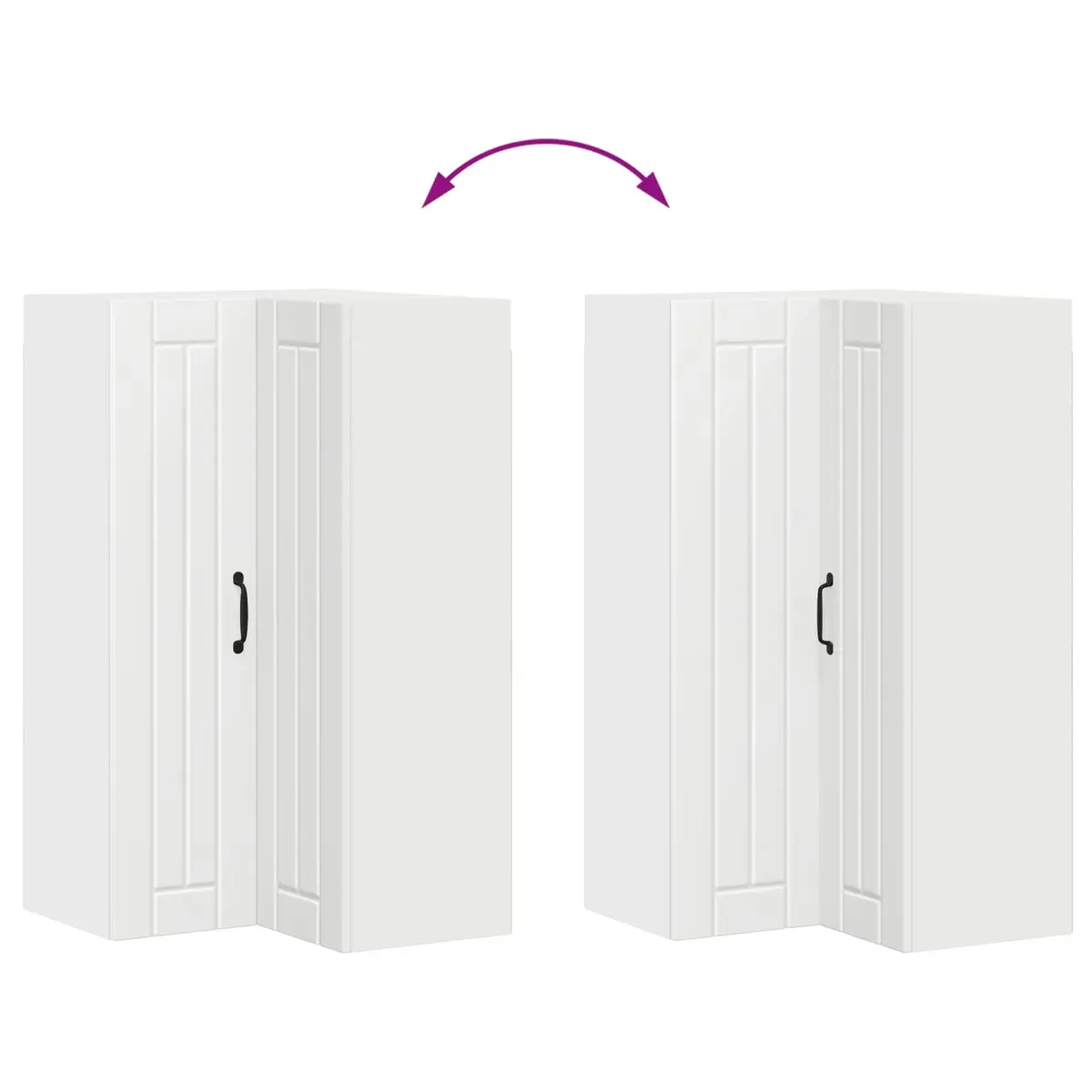 Wall Corner Cabinet Engineered Wood 57 x 57 x 100 cm White