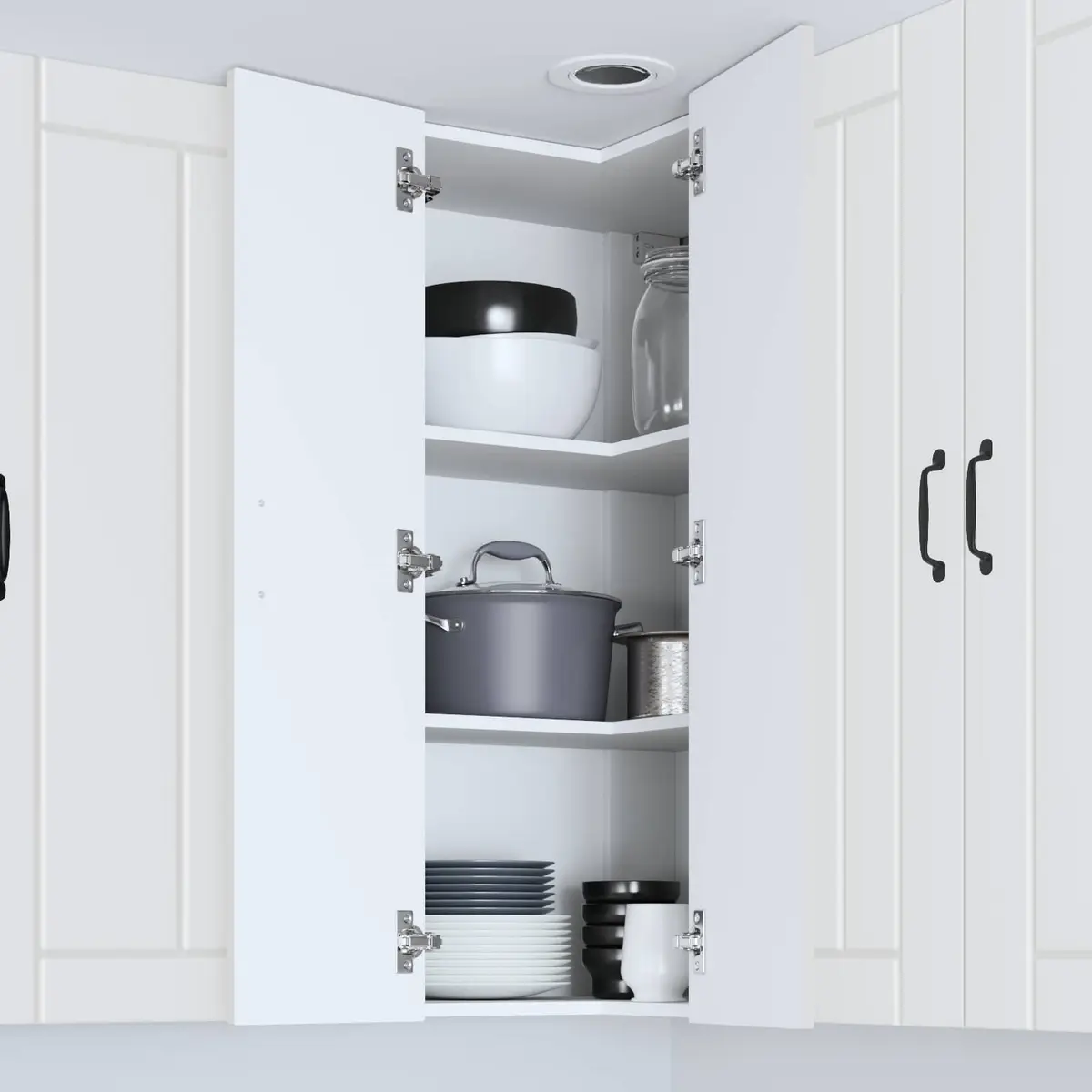 Wall Corner Cabinet Engineered Wood 57 x 57 x 100 cm White