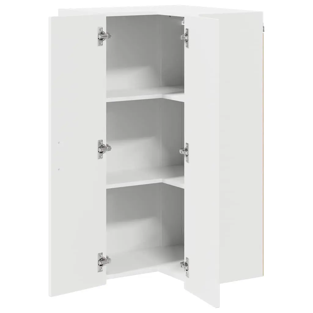 Wall Corner Cabinet Engineered Wood 57 x 57 x 100 cm White