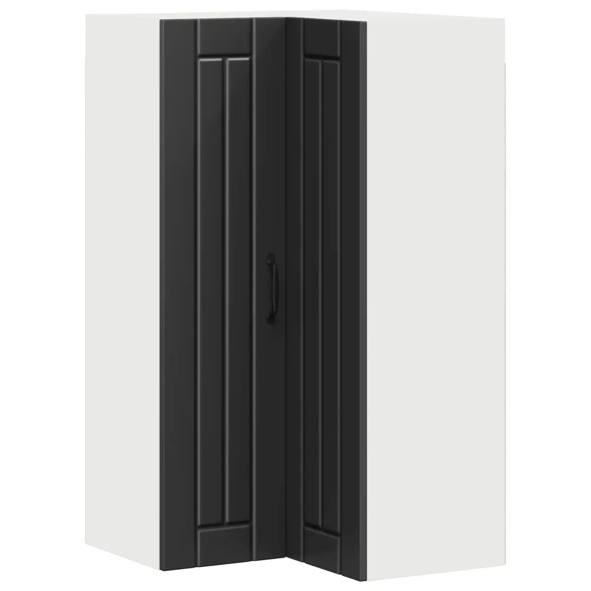 Black Wall Corner Cabinet for Kitchen Storage 57x57x100cm