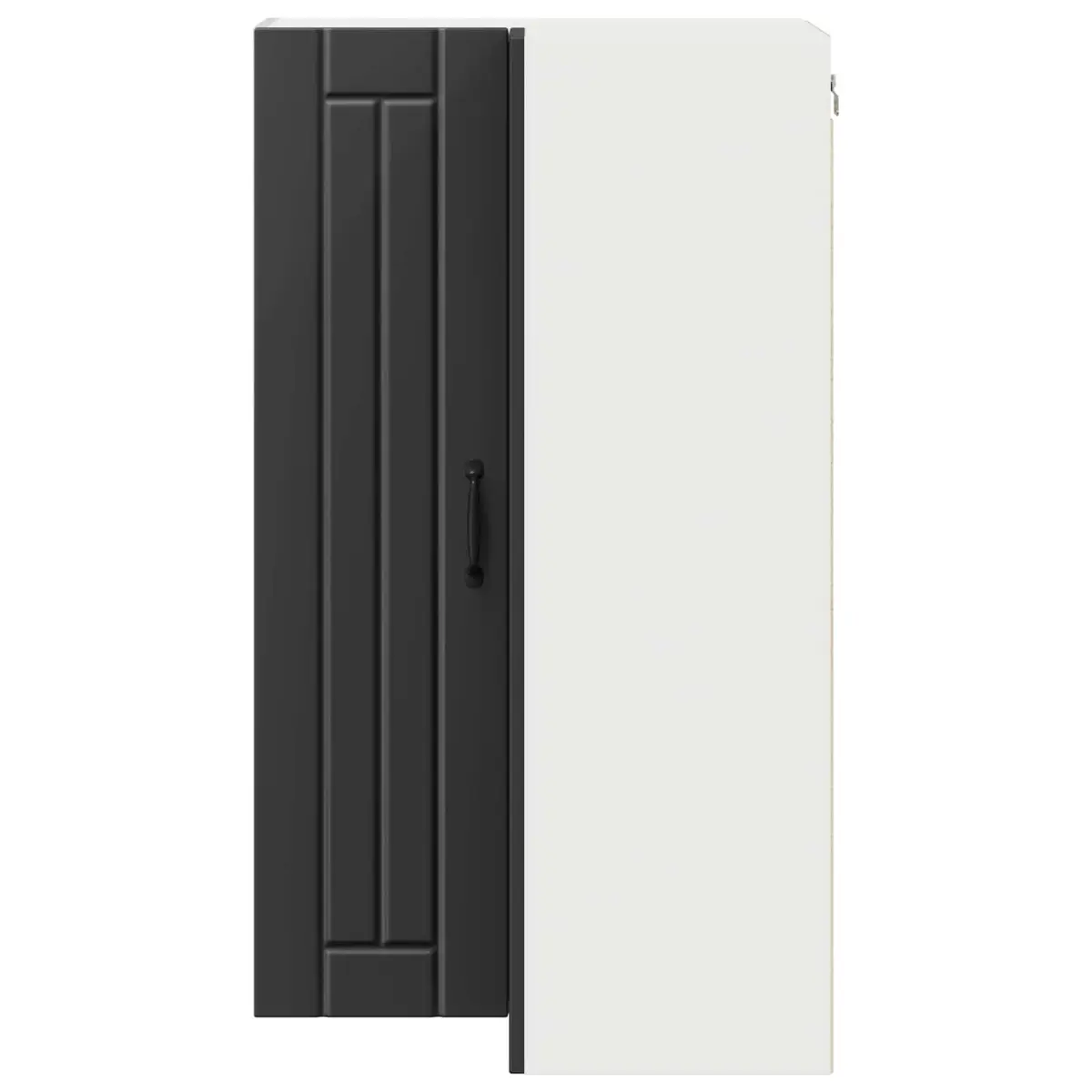Black Wall Corner Cabinet for Kitchen Storage 57x57x100cm