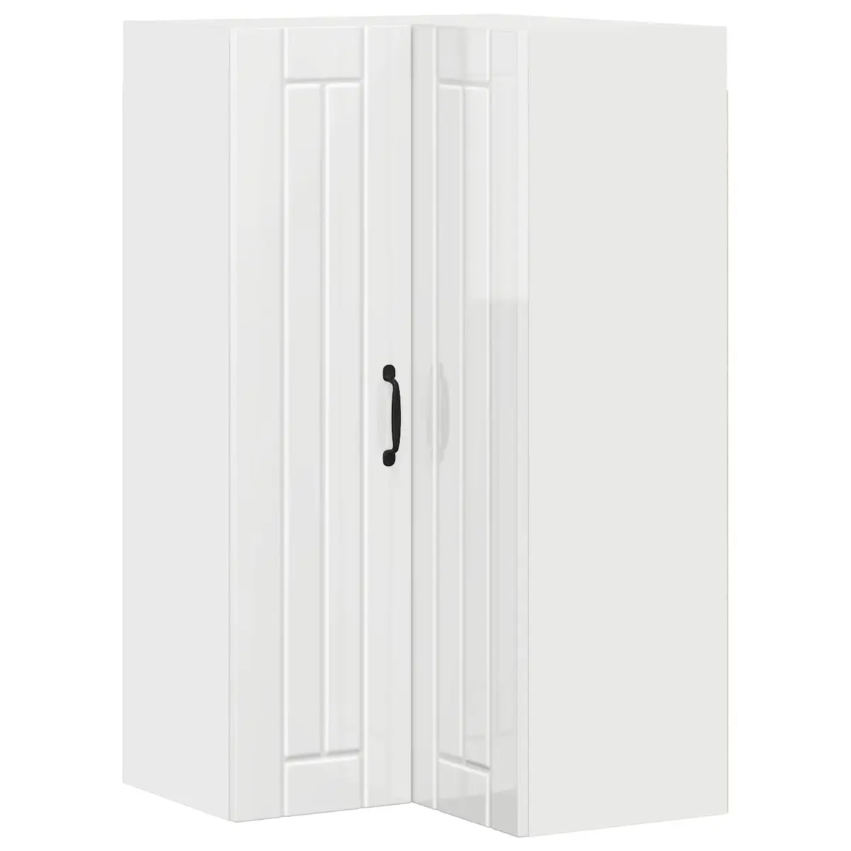 High Gloss White Corner Cabinet for Kitchen Storage 57x57x100cm
