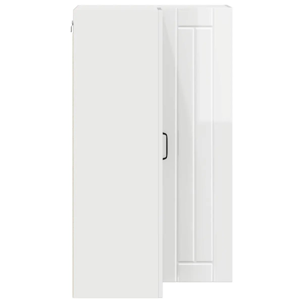 High Gloss White Corner Cabinet for Kitchen Storage 57x57x100cm