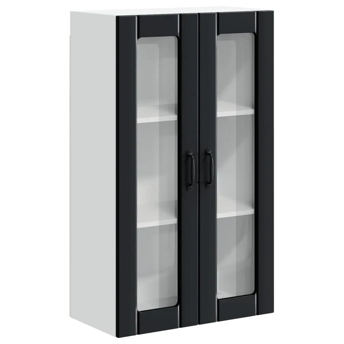 Wall Glass Cabinet Engineered Wood 60x31x100cm Black