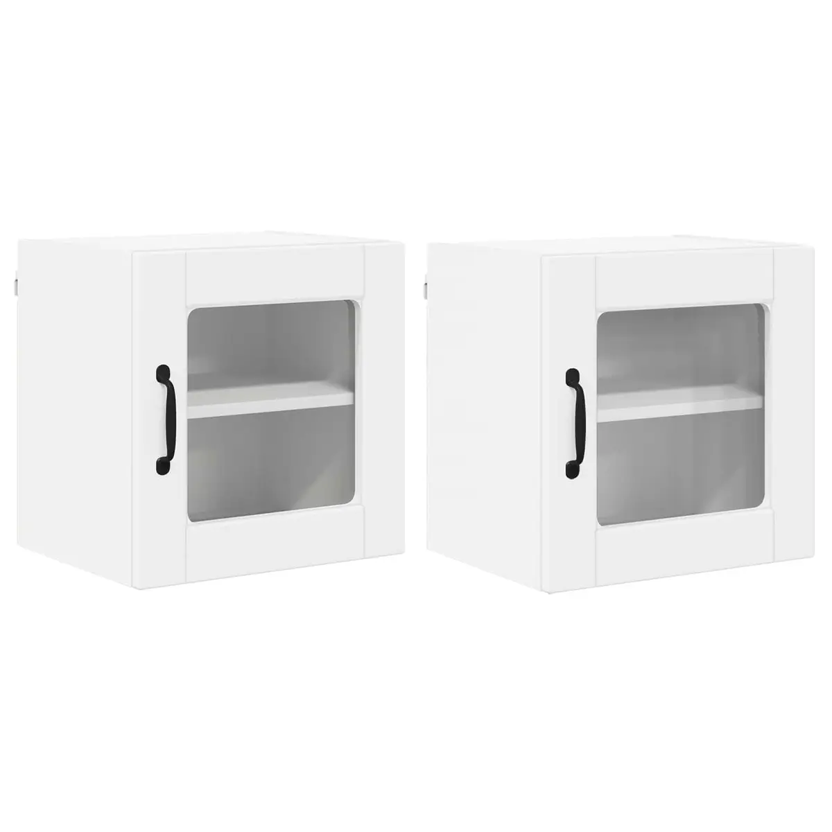 White Kitchen Storage Cabinet Set of 2