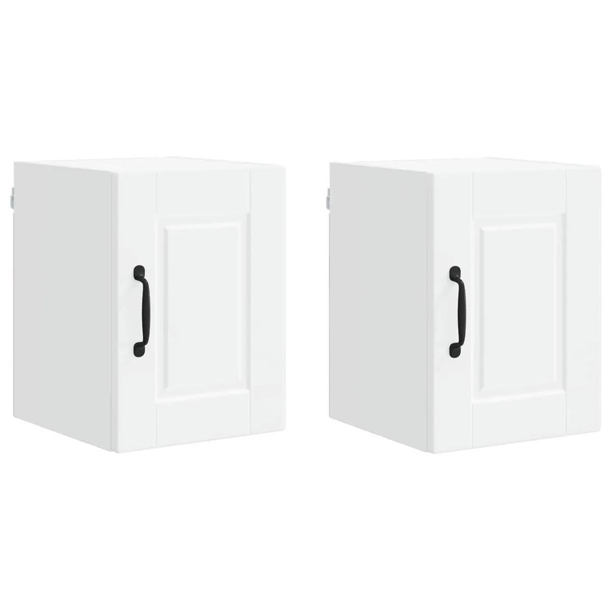 Wall-Mounted Kitchen Cabinet 2 Pieces White Storage Unit Shelving Organiser