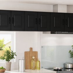 PORTO Black Kitchen Wall Cabinet - Engineered Wood Storage
