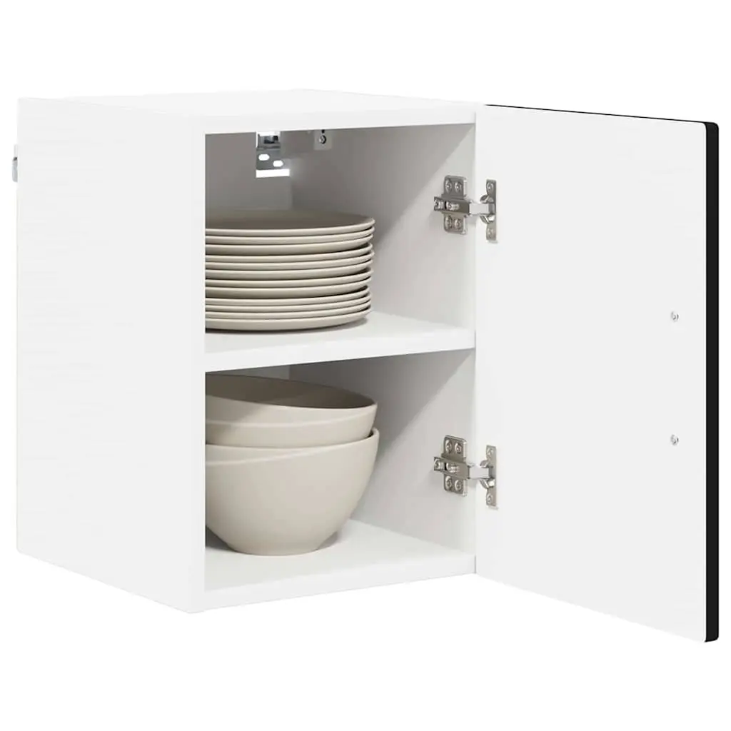 Wall Cabinet PORTO Black Kitchen Storage 30 x 31 x 40 cm Engineered Wood