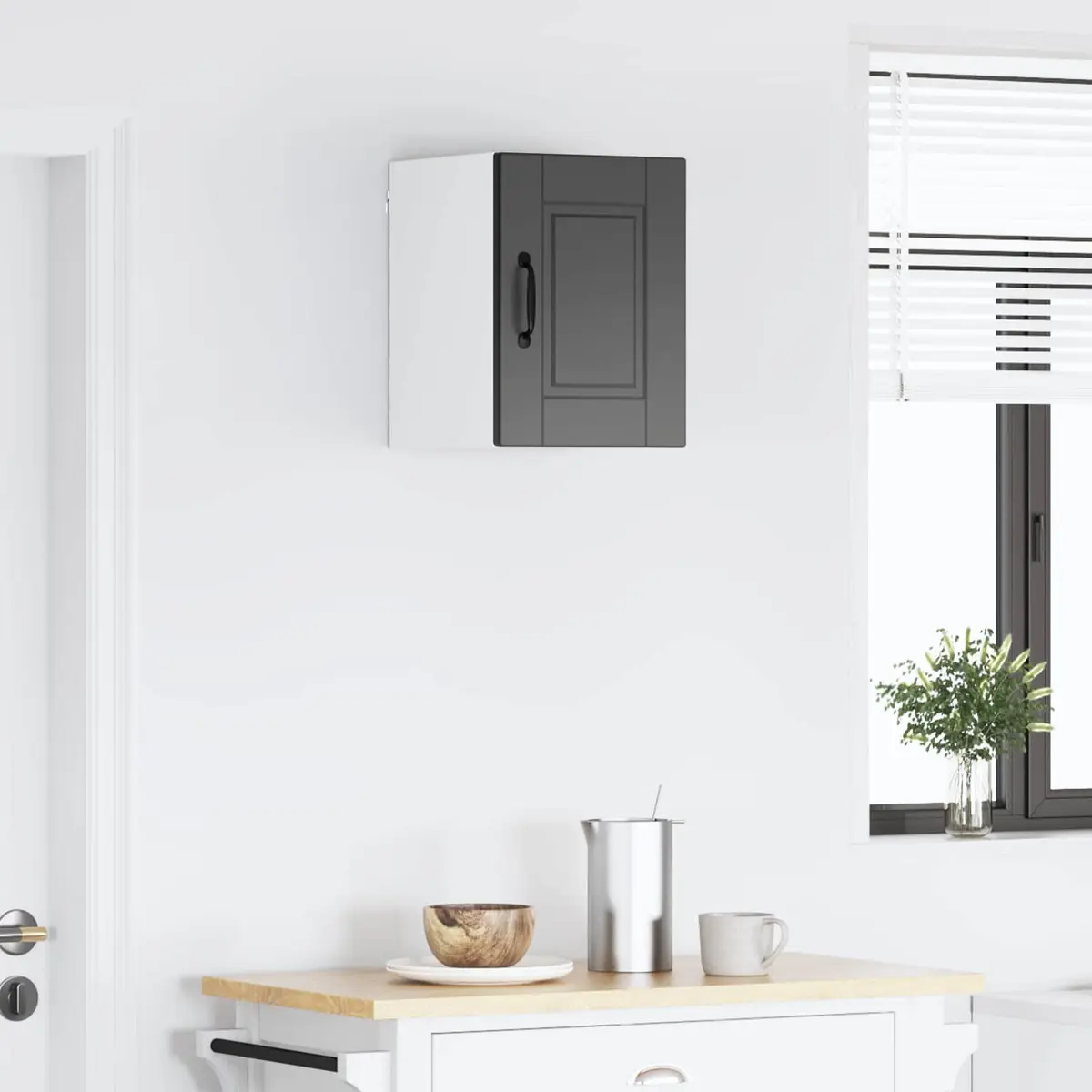 Wall Cabinet PORTO Black Kitchen Storage 30 x 31 x 40 cm Engineered Wood
