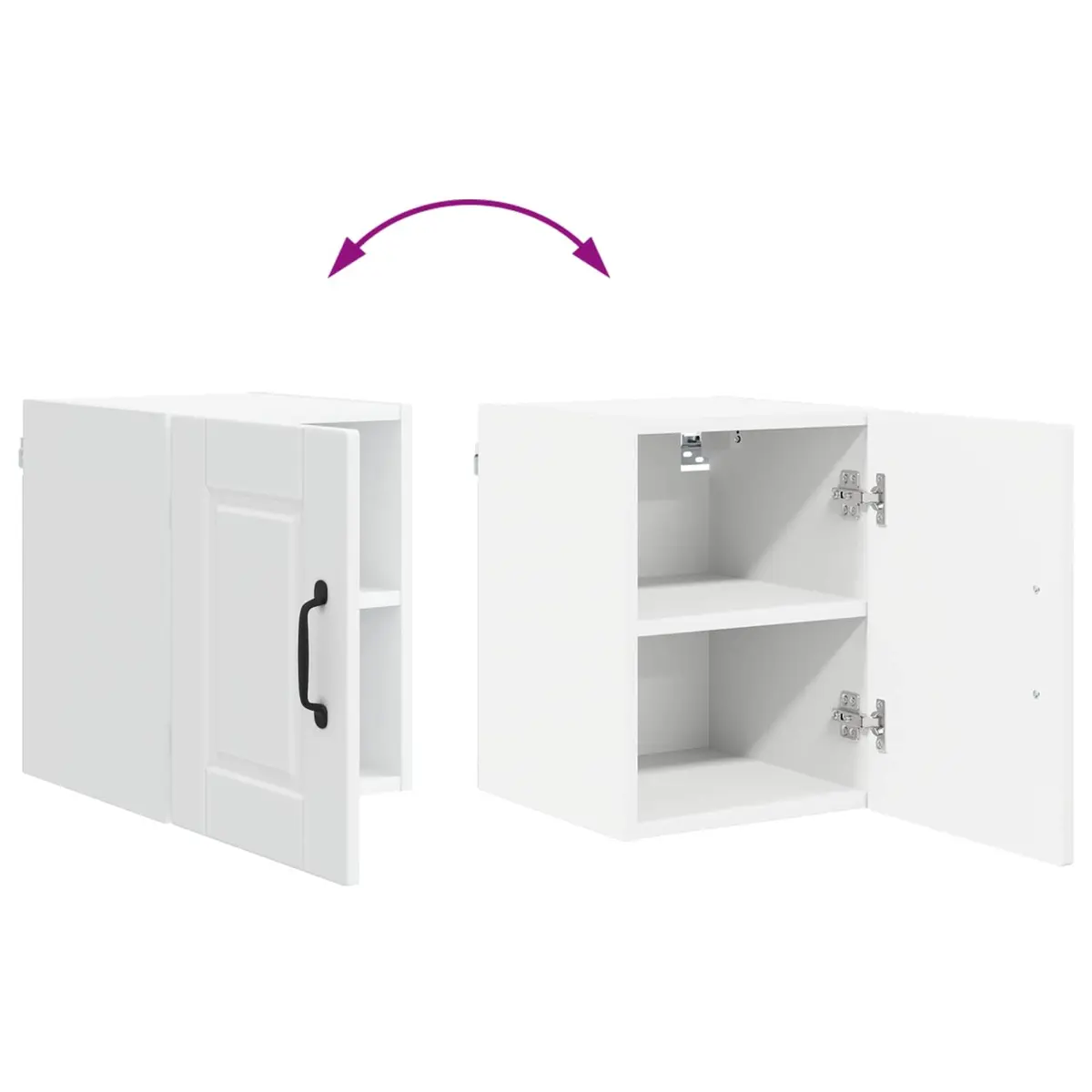 High Gloss White Wall Cabinet with Spacious Shelves