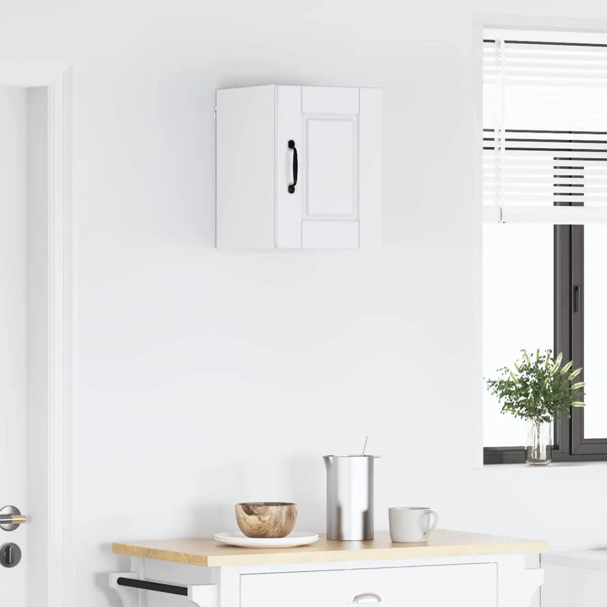 High Gloss White Wall Cabinet with Spacious Shelves