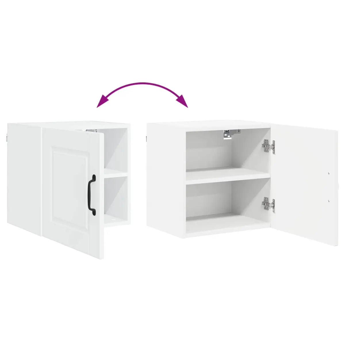 Wall Cabinet Kitchen Storage 2 pcs White Engineered Wood Shelves Compartments