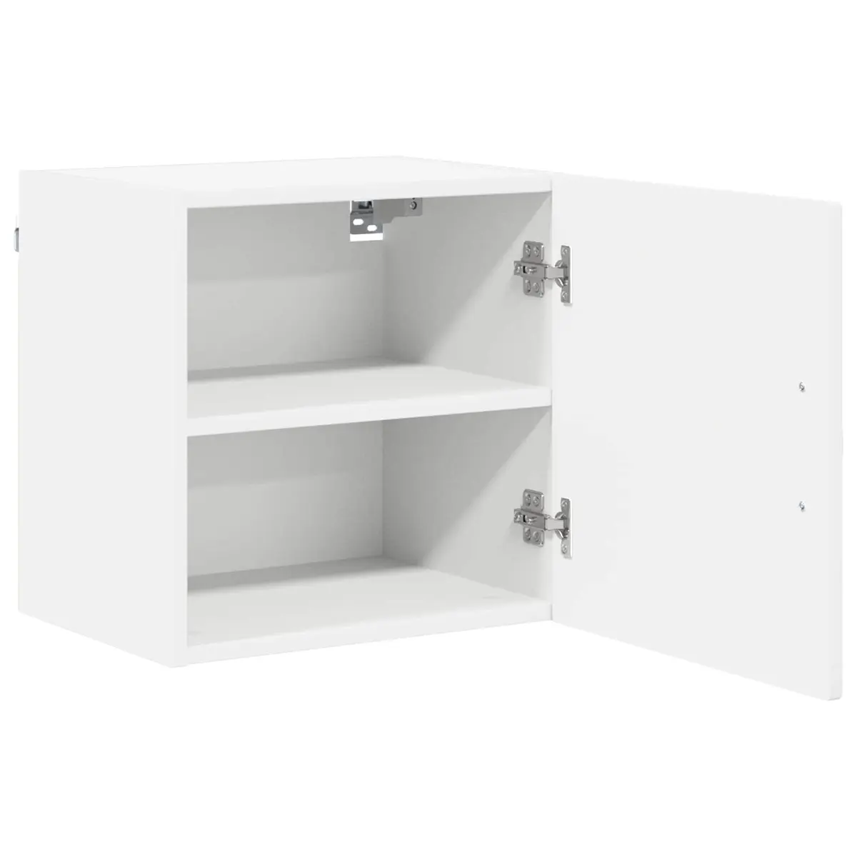 Wall Cabinet Kitchen Storage 2 pcs White Engineered Wood Shelves Compartments