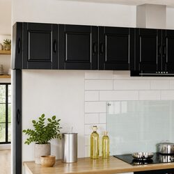 Black Engineered Wood Wall Cabinet Kitchen Storage 40x31x40 cm