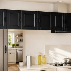 PORTO Black Kitchen Wall Cabinet 2-Piece Set