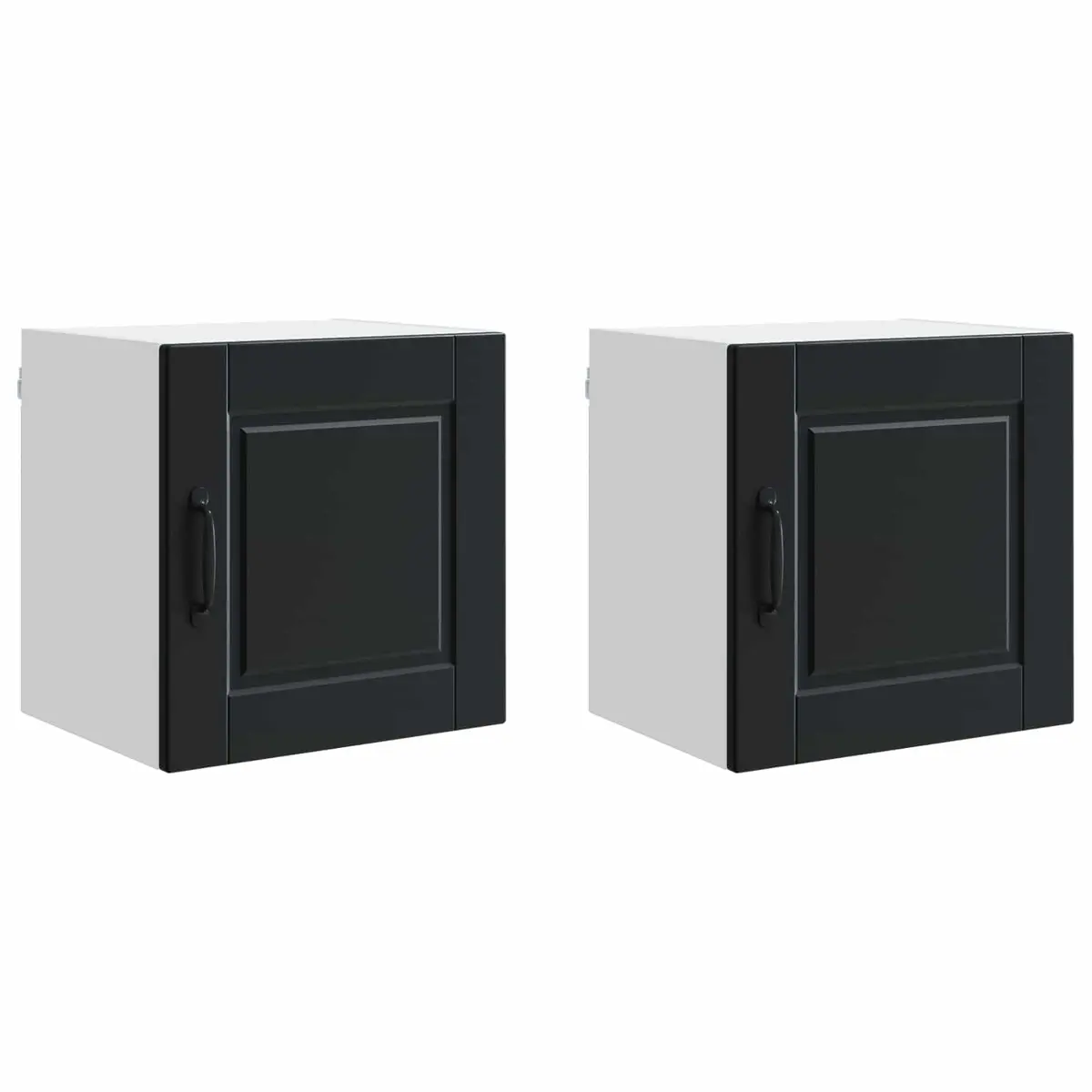 PORTO Black Kitchen Wall Cabinet 2-Piece Set