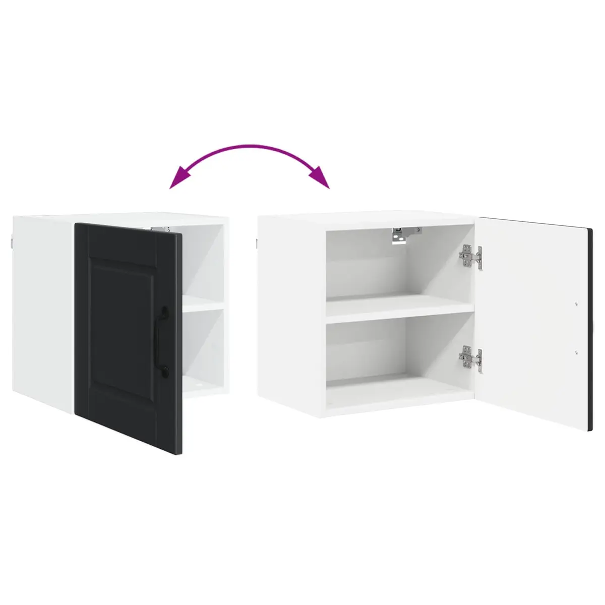 PORTO Black Kitchen Wall Cabinet 2-Piece Set