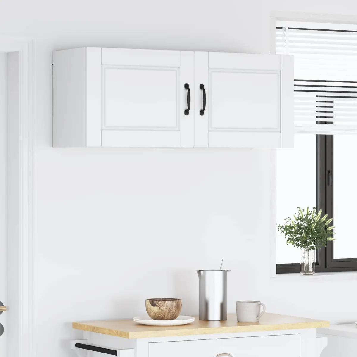 White Wall Cabinet Set for Kitchen Storage
