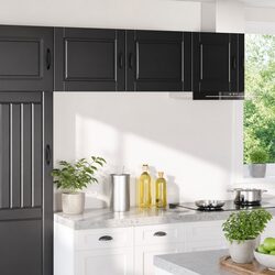 Wall Cabinet PORTO 2 pcs Black Kitchen Storage Engineered Wood 50 x 31 x 40 cm