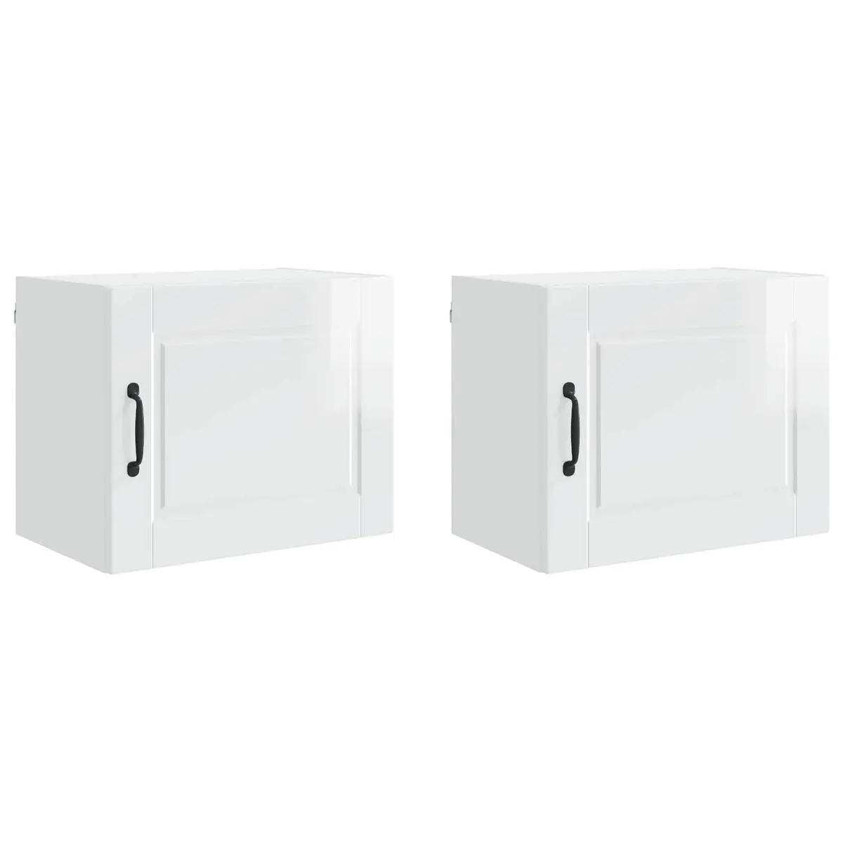 Wall Cabinet Engineered Wood 50 x 31 x 40 cm High Gloss White 2 Pieces