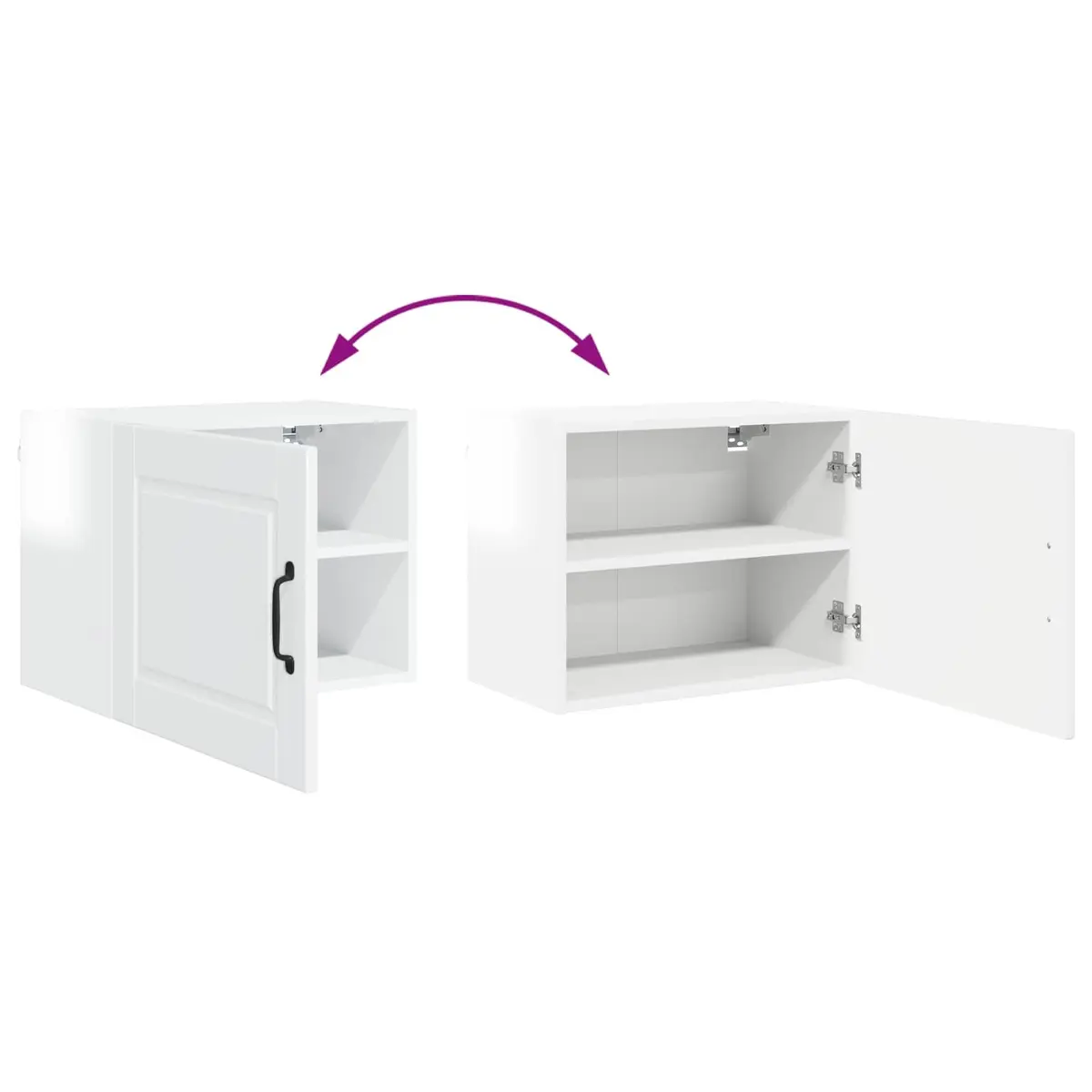 Wall Cabinet Engineered Wood 50 x 31 x 40 cm High Gloss White 2 Pieces