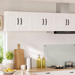 Porto Wall Cabinet Set in White - Durable Engineered Wood