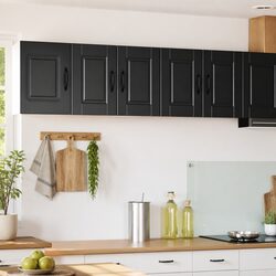 PORTO Black Wall Cabinet Set - 2pcs Kitchen Storage