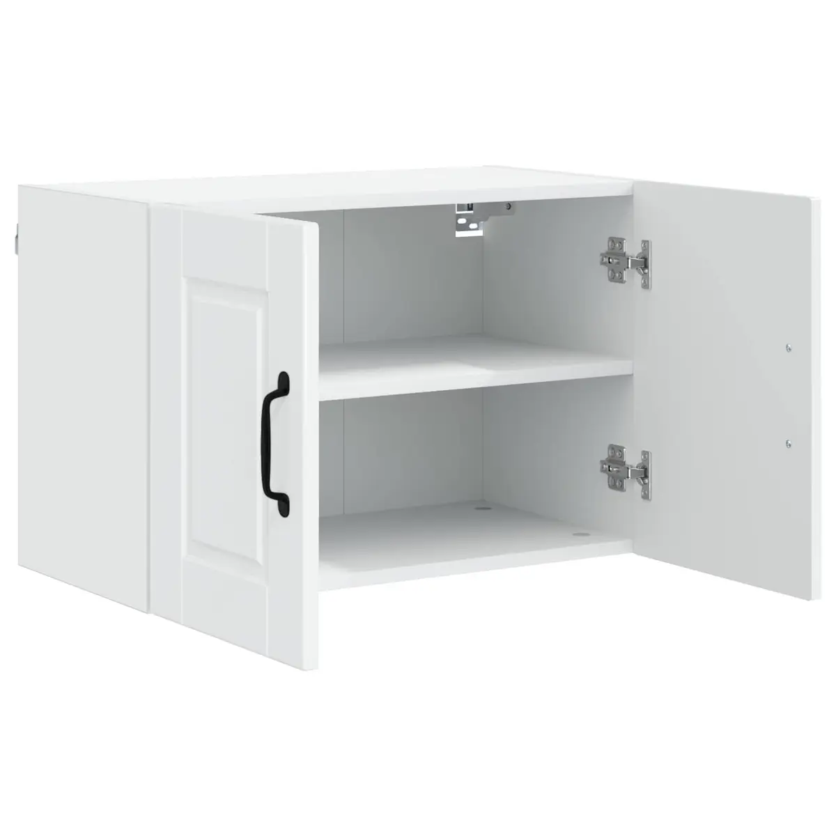 Wall Cabinet High Gloss White Kitchen Storage 60cm Engineered Wood Modern 2 Pack