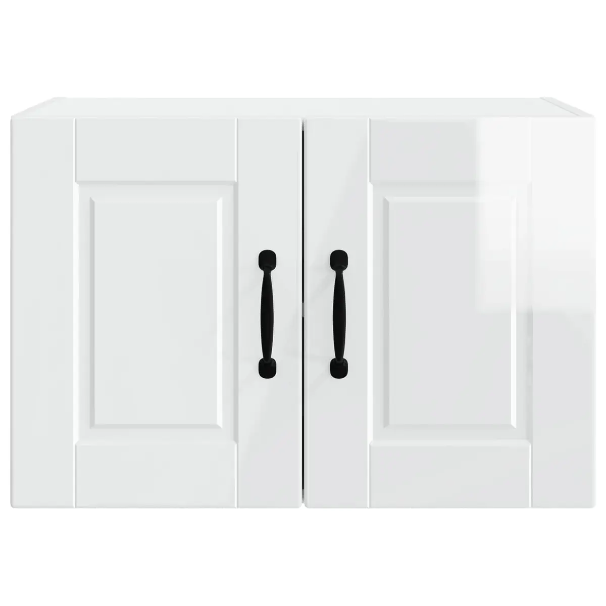 Wall Cabinet High Gloss White Kitchen Storage 60cm Engineered Wood Modern 2 Pack