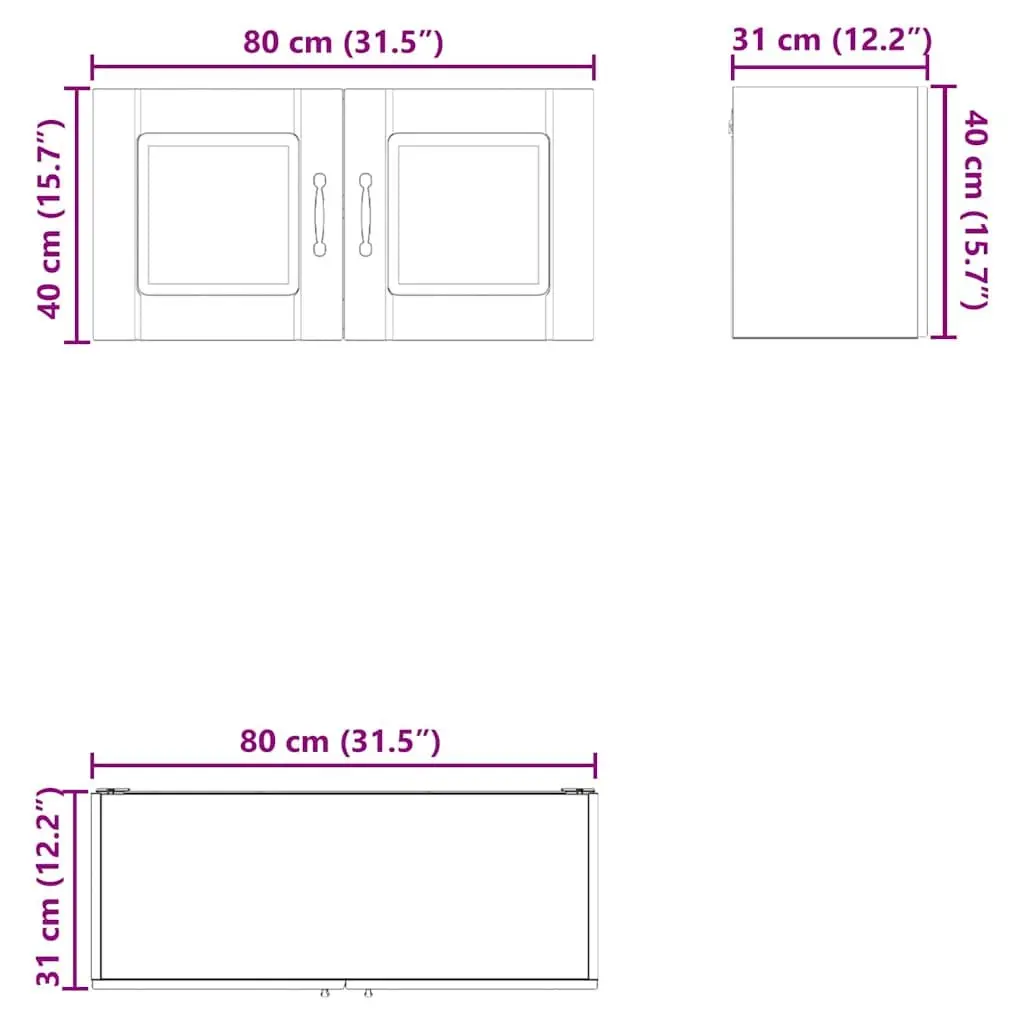 Wall Cabinet Engineered Wood 80x31x40cm White