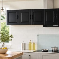 Black Wall-Mounted Kitchen Cabinet 80x31x40cm Engineered Wood