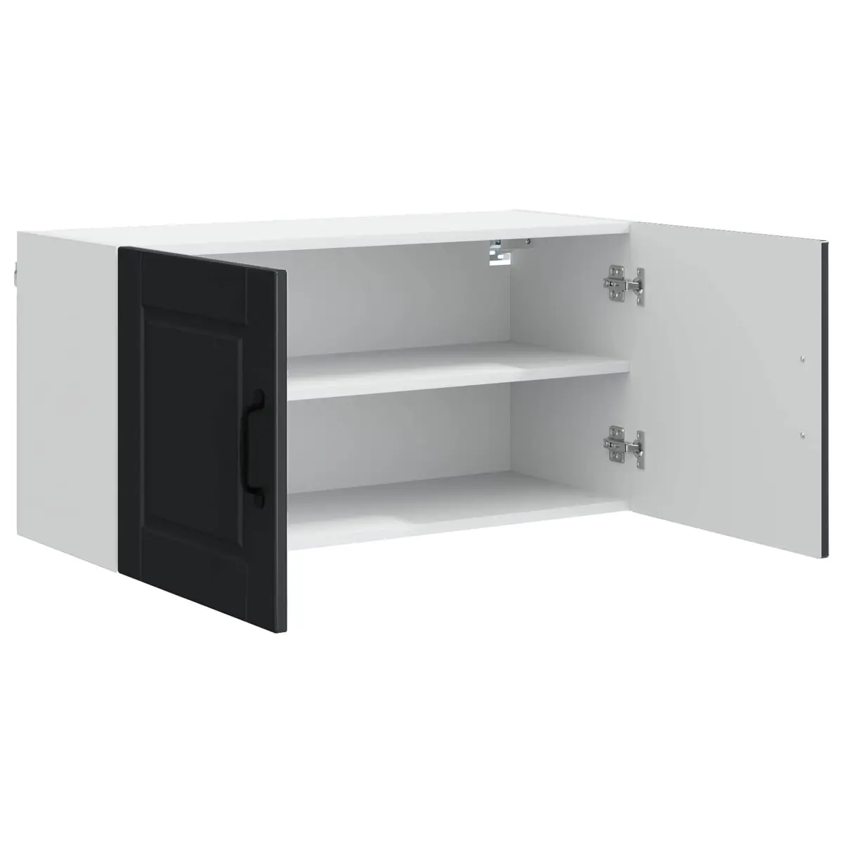 Black Wall-Mounted Kitchen Cabinet 80x31x40cm Engineered Wood