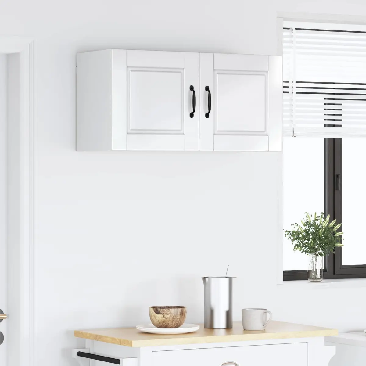 Kitchen Cabinet Engineered Wood 80 x 31 x 40 cm High Gloss White Wall Mounted