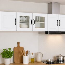 Sturdy Wall-Mounted Kitchen Cabinet Organizer in White
