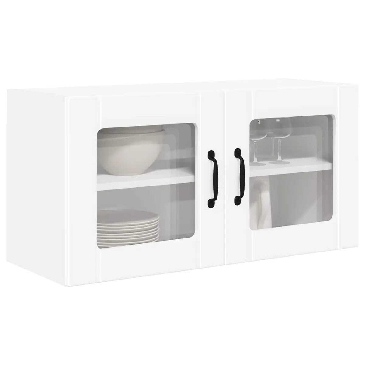 Wall-Mounted Kitchen Cabinet Organizer in White
