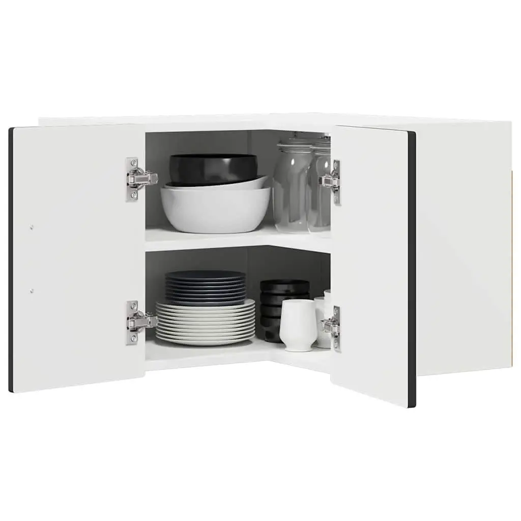 Wall-Mounted Black Kitchen Corner Cabinet
