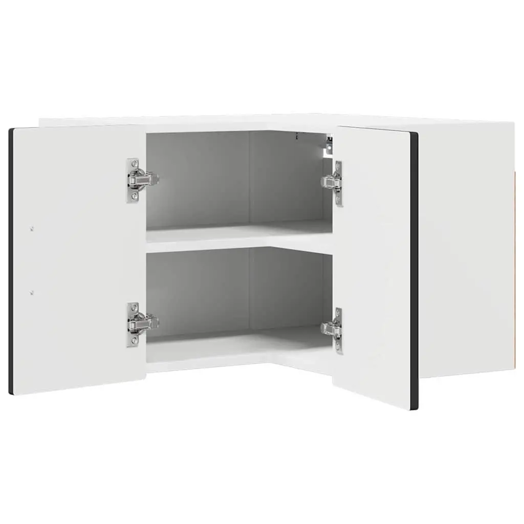 Wall-Mounted Black Kitchen Corner Cabinet