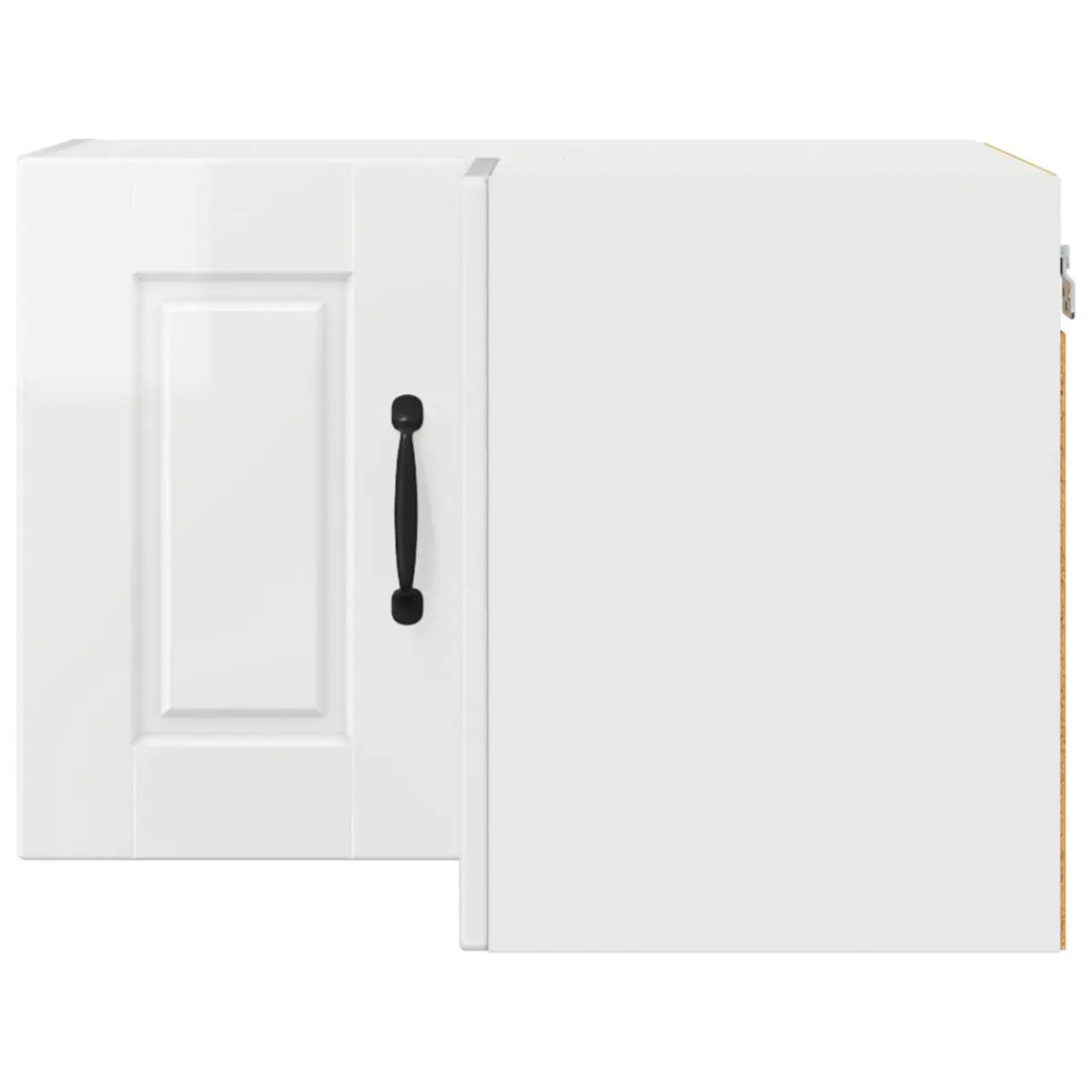 Wall-Mounted Corner Kitchen Cabinet in High Gloss White