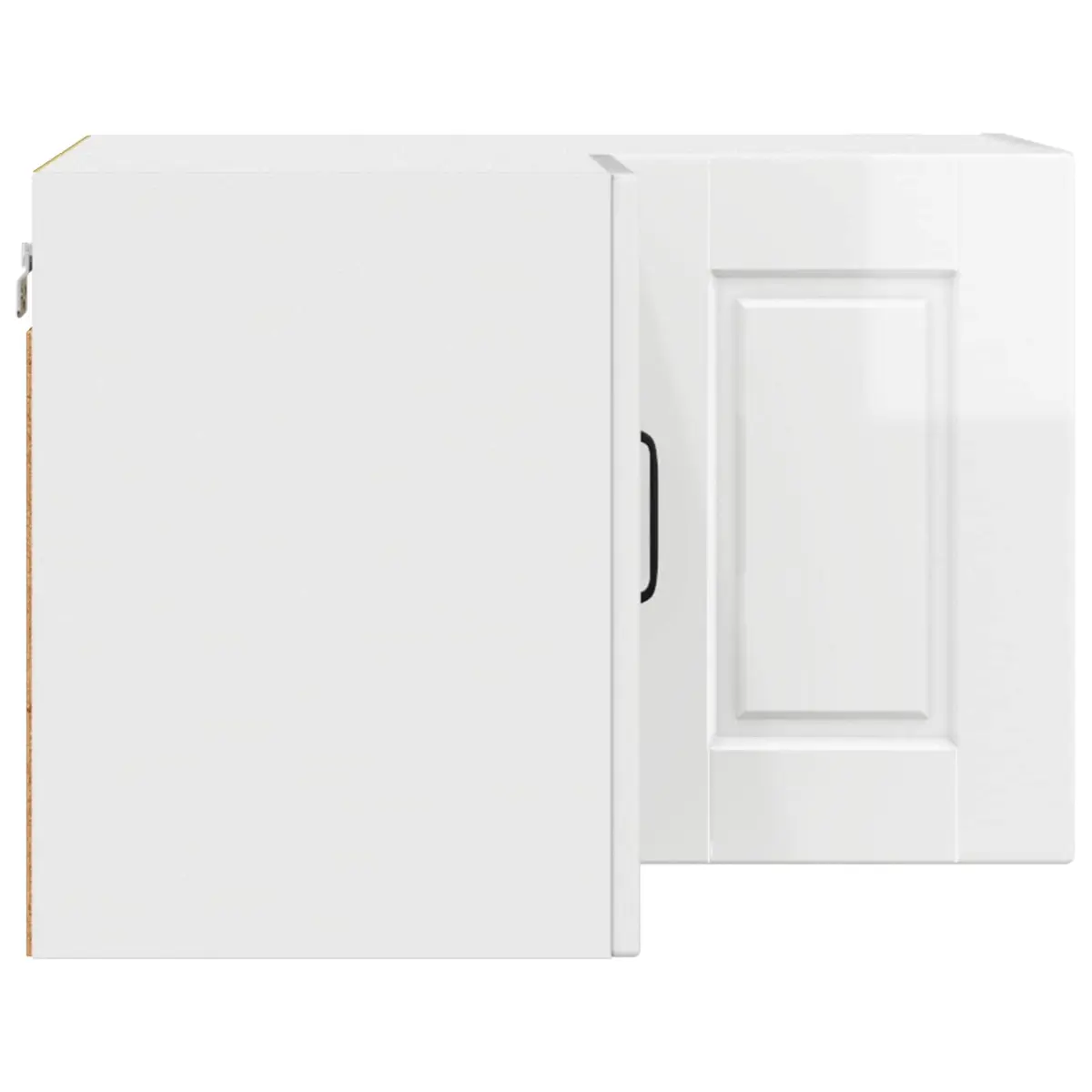 Wall-Mounted Corner Kitchen Cabinet in High Gloss White