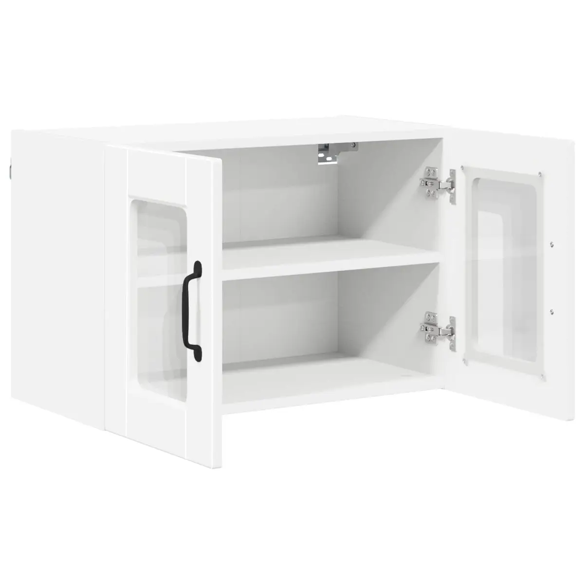 Wall Cabinet Engineered Wood Glass 60x31x40cm White