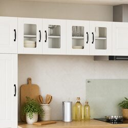 Modern White Wall Glass Cabinets for Kitchen Storage 60x31x40cm