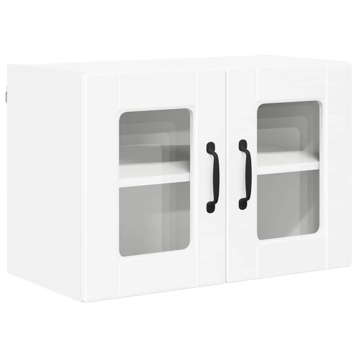 Wall Cabinet Glass White 60x31x40cm 2 Piece Modern Kitchen Storage