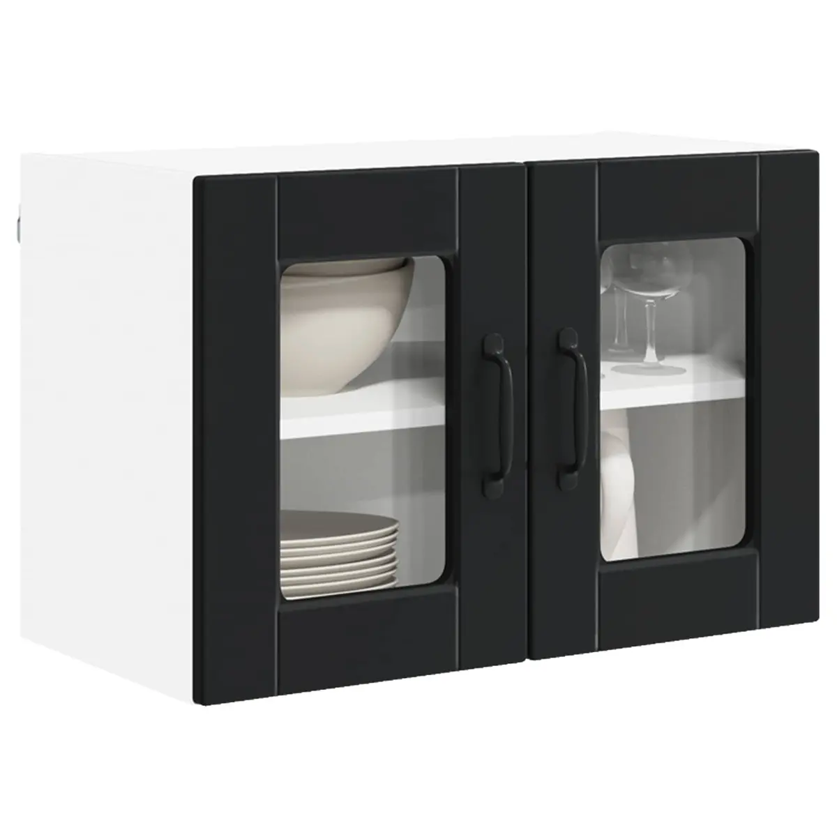 Wall Cabinet Engineered Wood Black 60x31x40cm Kitchen Storage Organiser