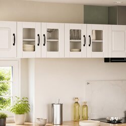 High Gloss White Wall Glass Cabinet for Kitchen Storage