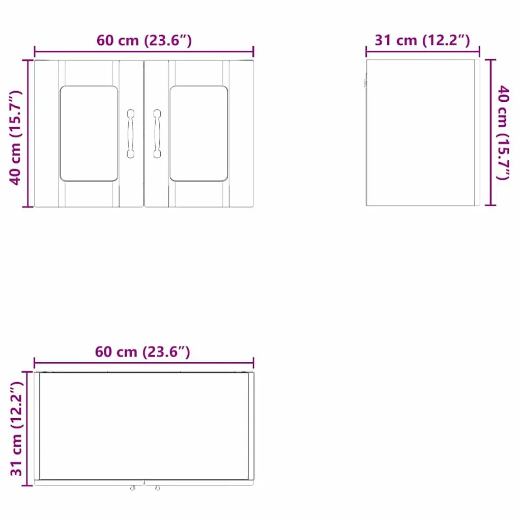 Wall Glass Cabinet Engineered Wood 2 pcs High Gloss White Kitchen Storage Cupboard Wall Mounted