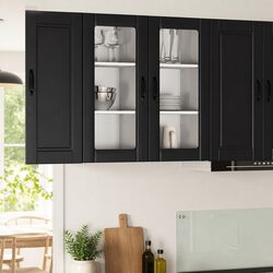 PORTO Black Wall Glass Cabinet for Stylish Storage