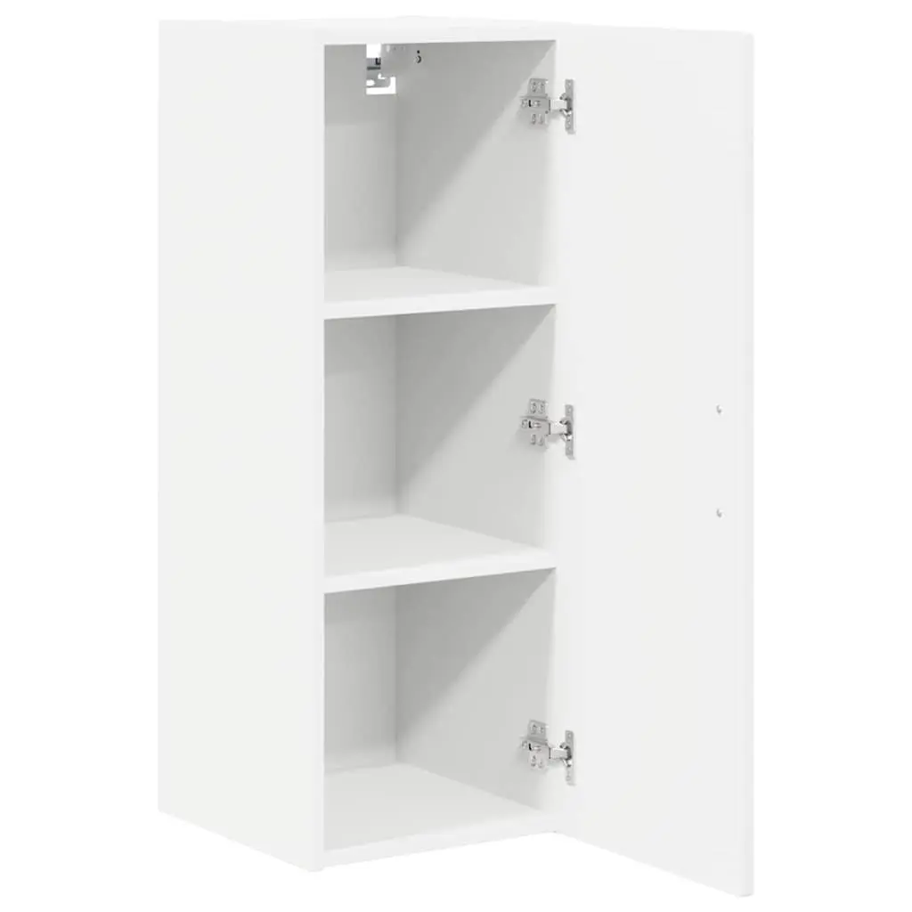 Wall Cabinet Engineered Wood 30 x 31 x 80 cm White Mounted Shelves
