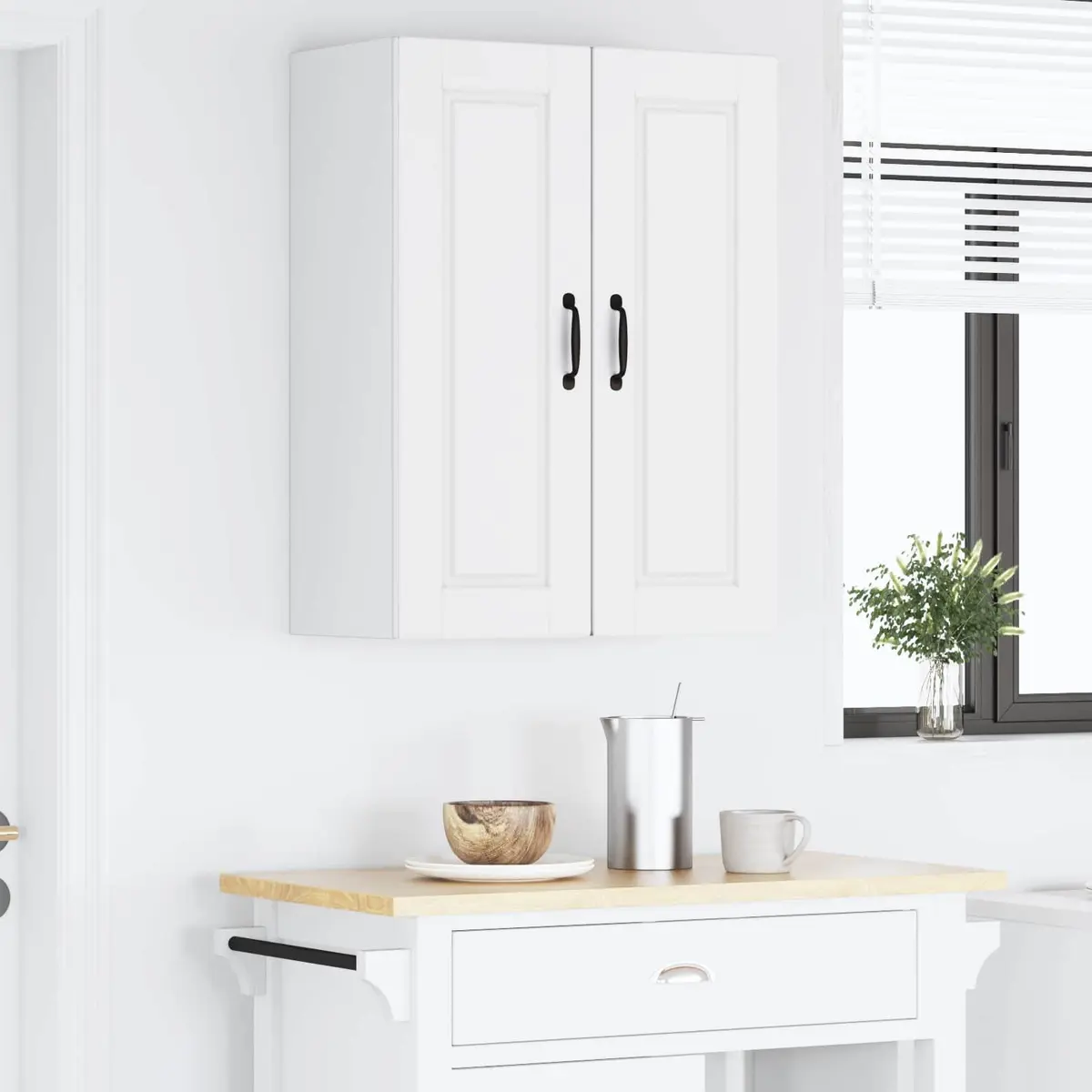 PORTO Wall Cabinet 2 pcs White Storage Engineered Wood